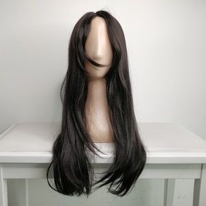 24" Black Straight Wig Color #1B
